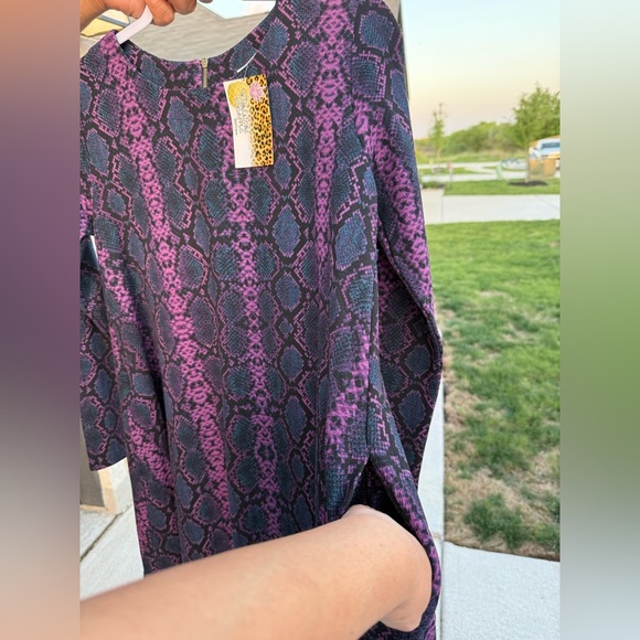 Snake Print Women's Small Mini Dress peach love Cali animal print, Y2K - Picture 11 of 12